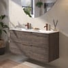 Saniselect Luca Badmeubelset incl. keramieken wastafel 121x46cm kasteel bruin met koperen greep