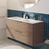 Saniselect Luca badmeubelset incl. keramieken wastafel 121x51cm toffee met grafiet greep