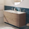 Saniselect Luca Badmeubelset incl. keramieken wastafel 121x46cm toffee met rvs greep