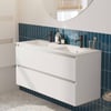 Saniselect Guarda badmeubelset incl. keramieken wastafel 121x46cm glans wit met aluminium greeplijst
