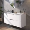 Saniselect Luca badmeubelset incl. keramieken wastafel 121x51cm glans wit met mat zwarte greep