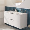 Saniselect Luca badmeubelset incl. keramieken wastafel 121x51cm mat wit met mat zwarte greep