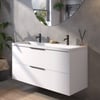 Saniselect Luca Badmeubelset incl. mineraal gegoten wastafel 120x51cm glans wit met mat zwarte greep