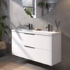 Saniselect Luca Badmeubelset incl. mineraal gegoten wastafel 120x40cm glans wit met mat zwarte greep