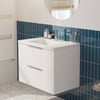 Saniselect Luca Badmeubelset incl. mineraal gegoten wastafel 80x51cm glans wit met chromen greep