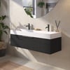 Saniselect Luca Badmeubelset incl. mineraal gegoten wastafel 120x46cm eiken zwart met grafiet greep