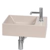 Ben Stelvio fonteinset mat beige keramiek incl. chromen kraan rechts