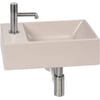Ben Stelvio fonteinset mat beige keramiek incl. rvs-look kraan links