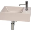 Ben Stelvio fonteinset mat beige keramiek incl. rvs-look kraan rechts