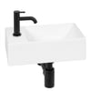 Ben Stelvio fonteinset mat wit keramiek incl. mat zwarte kraan links