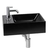 Ben Stelvio fonteinset mat zwart keramiek incl. chromen kraan links