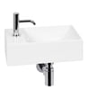 Ben Stelvio fonteinset glans wit keramiek incl. chromen kraan links