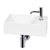 Ben Stelvio fonteinset glans wit keramiek incl. chromen kraan rechts