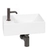 Ben Stelvio fonteinset glans wit keramiek incl. gunmetal kraan links