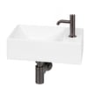 Ben Stelvio fonteinset glans wit keramiek incl. gunmetal kraan rechts