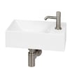 Ben Stelvio fonteinset glans wit keramiek incl. rvs-look kraan rechts