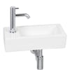 Saniselect Parvus fonteinset glans wit keramiek incl. chromen kraan links