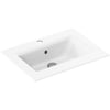 Saniselect Fluente Wastafelblad 1 bak 1 krg 61x51x1 cm Glans Wit