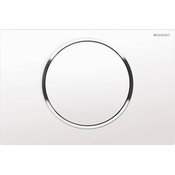 Geberit Sigma 10 bedieningsplaat   kleuren:plaat/ring/knop Wit-Chroom-Wit