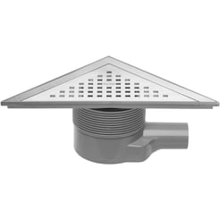 Easydrain Aqua Delta vloerput 22x22x31,4cm met rooster msi-6 RVS Geborsteld