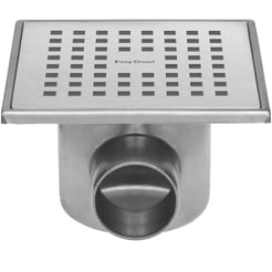 Easydrain Aqua Quattro vloerput rvs 15 x 15 cm. horizontaal Rvs