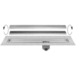 Easy Drain Multi TAF afvoergoot 90 cm rooster als zero of tegel design RVS
