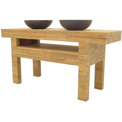 Teak &amp; Living Wastafelmeubel Laminaat Unf. 2 lades &amp; 2 waskommen Black