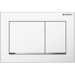Geberit Omega 30 bedieningsplaat 2-knops front/planchetbediening Wit-Chroom-Wit