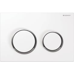Geberit Omega 20 bedieningsplaat 2-knops front/planchetbediening Wit-Chroom-Wit