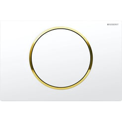 Geberit Sigma 10 bedieningsplaat   kleuren:plaat/ring/knop Wit-Goud-Wit