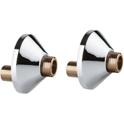 Grohe S-koppelingen met roset 3/8&quot;x1/2&quot; set a 2 stuks