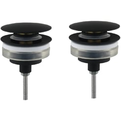 Ben Wastafelplug pop-up afsluitbaar 5/4inch Mat Zwart 2 stuks
