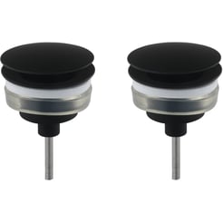 Ben Wastafelplug altijd open 5/4 inch Mat Zwart 2 stuks