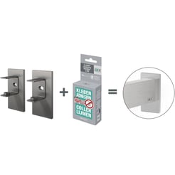 ZACK Linea montageset voor verlijming geschikt voor 4 bevestigingspunten grafiet