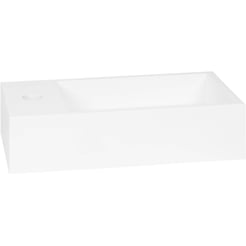 Saniselect Wastafel 40x22x10 cm Links Solid Surface Mat-Wit