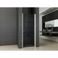 Saniselect Nisdeur met profiel 80x202 cm Aluminium Nano rookglas