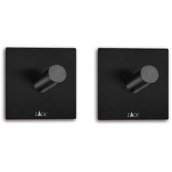 ZACK Duplo Handdoekhaken Vierkant 4,2x4,2cm set van 2 stuks Zwart