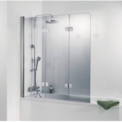 Ben Martino Badwand 3dlg L 114x140 cm Chroom Helder Glas