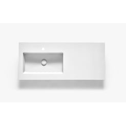 Ben Avira A1 Wastafel Akron, Kom Links 120,3x45x1,3 cm Blanco
