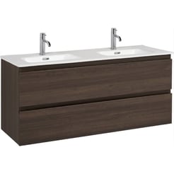 Saniselect Alba badmeubel incl. dubbele keramische wastafel 120x47x57cm warm eiken