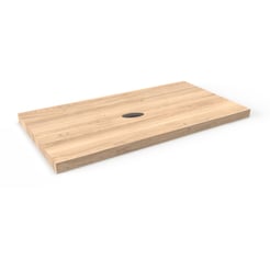 Ben Elina blad Naturel eiken 100x45x2 cm met 1 sifonuitsparing in het midden zonder kraangat