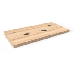 Ben Elina blad Naturel eiken 120x45x2 cm met 2 sifonuitsparingen met kraangaten aan buitenzijde