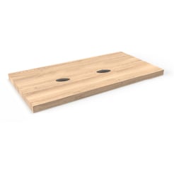 Ben Elina blad Naturel eiken 120x45x2 cm met 2 sifonuitsparingen zonder kraangaten