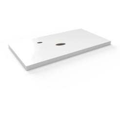 Ben blad 100x45x2 cm 1 sifon uitsp. krg. links Glans Wit