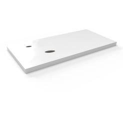 Ben blad 120x45x2 cm 1 sifon uitsp. links krg. links Glans Wit