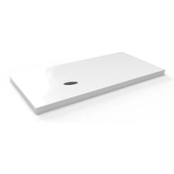 Ben Elina blad Glans wit 120x45x2 cm met 1 sifonuitsparing links zonder kraangat