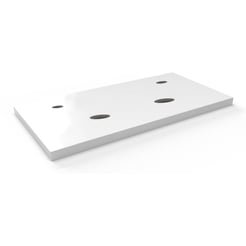 Ben Elina blad Glans wit 120x45x2 cm met 2 sifonuitsparingen met kraangaten aan buitenzijde