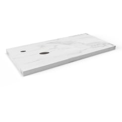 Ben blad 120x45x2 cm 1 sifon uitsp. links krg. links Bianco Carrara