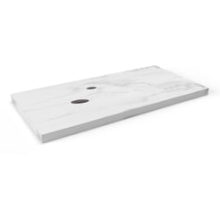 Ben Elina blad Bianco carrara 120x45x2 cm met 1 sifonuitsparing links en kraangat rechts