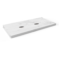 Ben Elina blad Bianco carrara 120x45x2 cm met 2 sifonuitsparingen zonder kraangaten